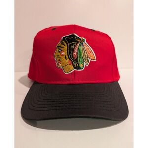 Vintage Chicago‎ Blackhawks Hat Cap Snap Back NHL Hockey Logo 7 Mens 90s